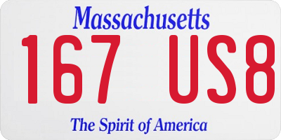 MA license plate 167US8