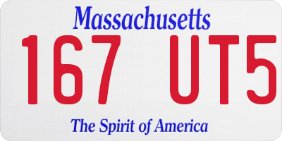 MA license plate 167UT5