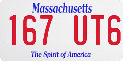 MA license plate 167UT6