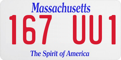 MA license plate 167UU1