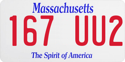MA license plate 167UU2