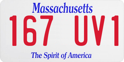 MA license plate 167UV1