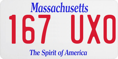 MA license plate 167UX0