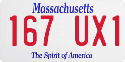 MA license plate 167UX1