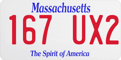 MA license plate 167UX2