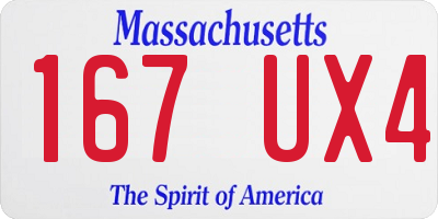 MA license plate 167UX4