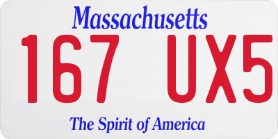 MA license plate 167UX5