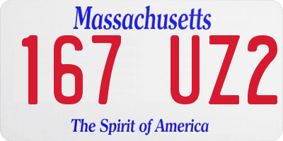 MA license plate 167UZ2