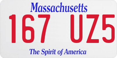 MA license plate 167UZ5