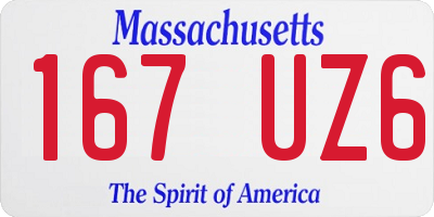 MA license plate 167UZ6