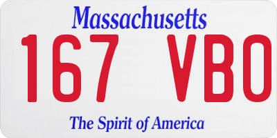MA license plate 167VB0