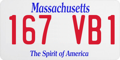 MA license plate 167VB1