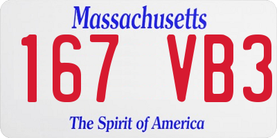 MA license plate 167VB3