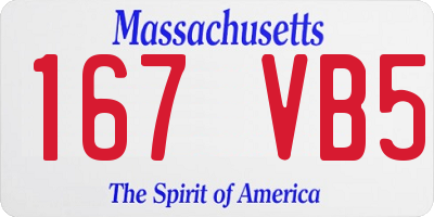 MA license plate 167VB5