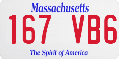 MA license plate 167VB6