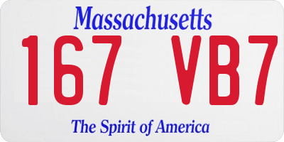 MA license plate 167VB7