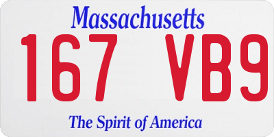 MA license plate 167VB9