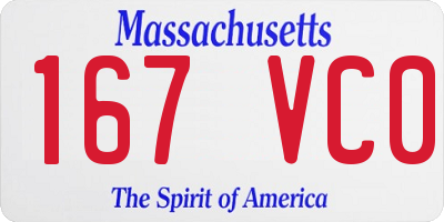 MA license plate 167VC0