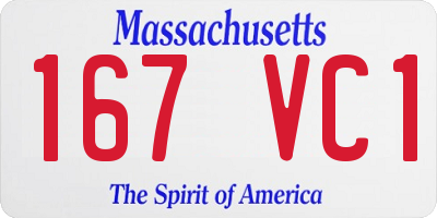 MA license plate 167VC1