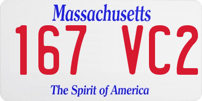 MA license plate 167VC2