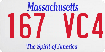 MA license plate 167VC4