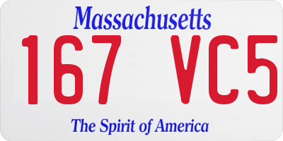 MA license plate 167VC5