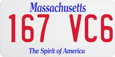 MA license plate 167VC6