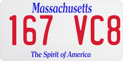 MA license plate 167VC8