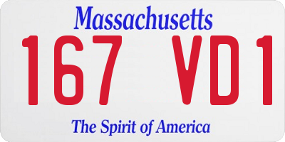 MA license plate 167VD1