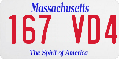 MA license plate 167VD4