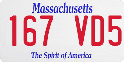 MA license plate 167VD5
