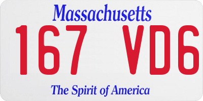 MA license plate 167VD6