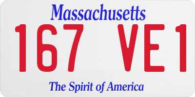 MA license plate 167VE1