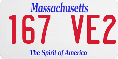 MA license plate 167VE2