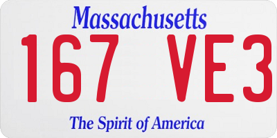 MA license plate 167VE3