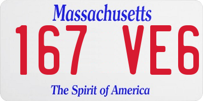 MA license plate 167VE6