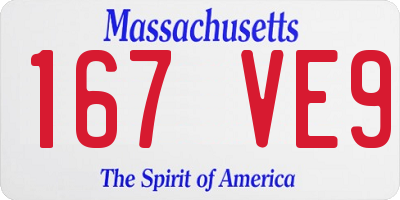 MA license plate 167VE9