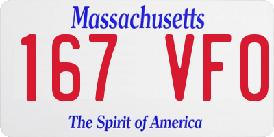 MA license plate 167VF0
