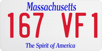 MA license plate 167VF1