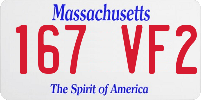 MA license plate 167VF2