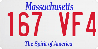 MA license plate 167VF4