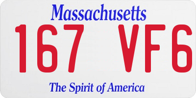 MA license plate 167VF6