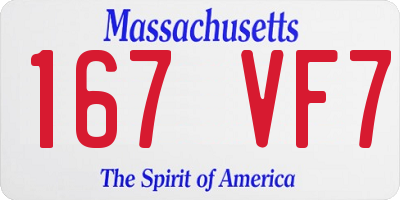 MA license plate 167VF7