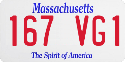 MA license plate 167VG1