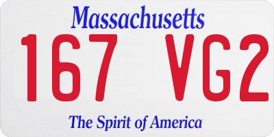 MA license plate 167VG2