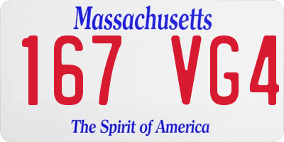 MA license plate 167VG4