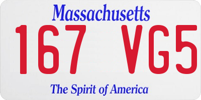 MA license plate 167VG5