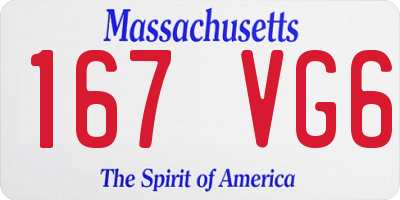 MA license plate 167VG6