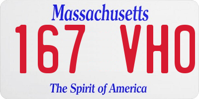 MA license plate 167VH0