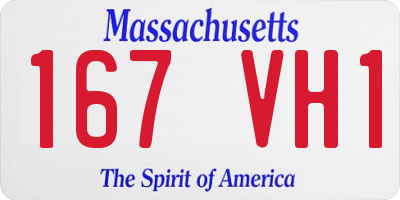 MA license plate 167VH1
